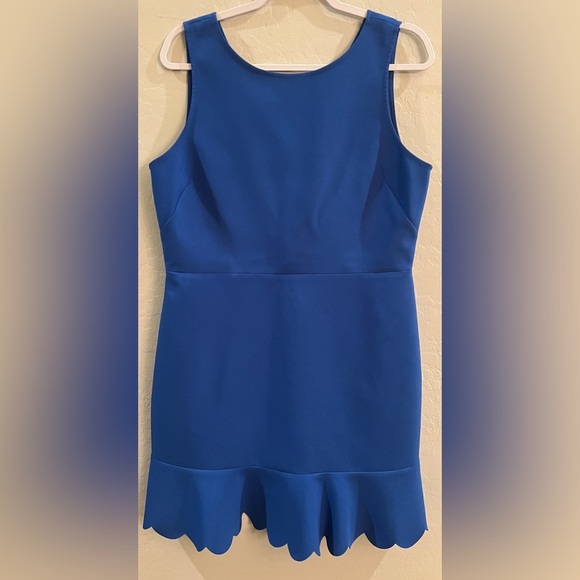 J Crew size 14 blue scalloped hem dress - Picture 1 of 7